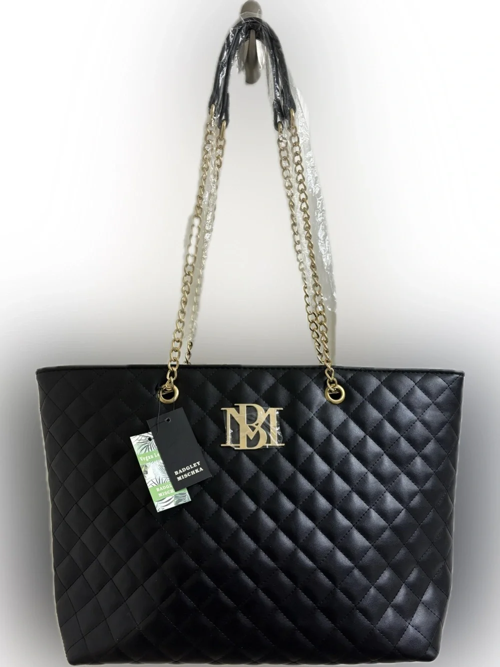 Badgley Mischka Diamond quilted large tote - NWT